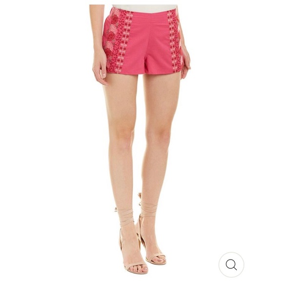 Isa & Ella pink floral embroidered shorts size XL - Picture 1 of 7